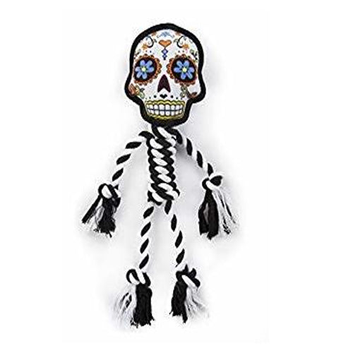 Godog Tough For Fun large Sugar Skull Skeleton Squeaky Dog Toy