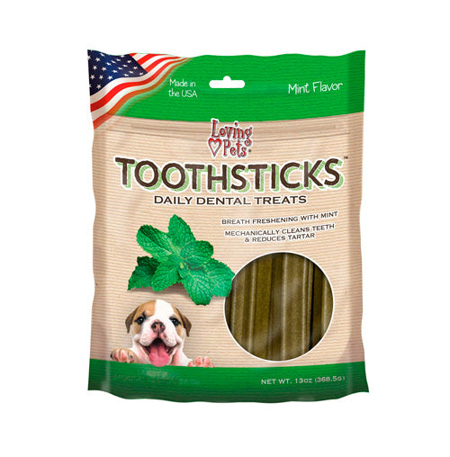 LOVING PETS TOOTHSTICKS SMALL FRESH BREATH DENTAL GREEN 45 13 OZ 5052