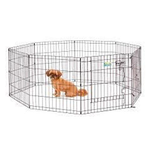 MIDWEST BLACK CONTOUR EXERCISE PEN FOR DOGS, 24" H, X-SMALL  MW560-24