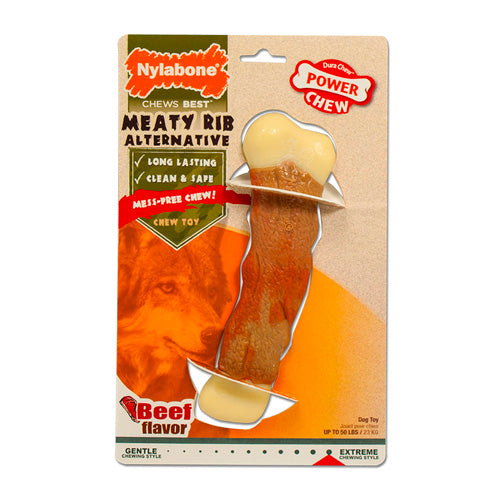 NYLABONE PORK RIB BONE DOG TOY - LARGE