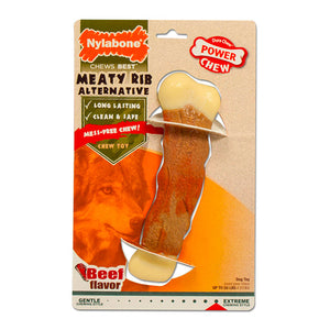 NYLABONE PORK RIB BONE DOG TOY - LARGE