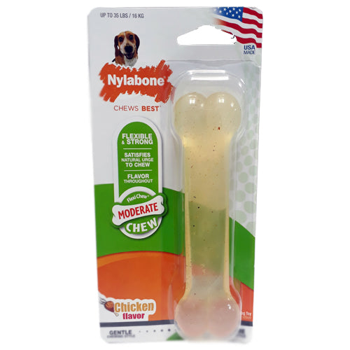 Nylabone Flexi Chew Chicken Flexible & Strong Mediano hasta 35 Lb