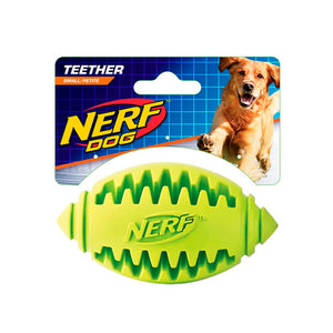 NERF RUBBER TEETHER FOOTBALL - GREEN