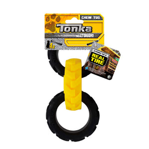 TONKA RUBBER FLEX TREAD 3-RING TUG - YELLOW/BLACK