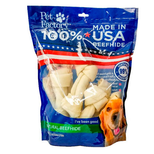 PET FACTORY BEEFHIDE MED ASST (5 BONES, 5 ROLLS)