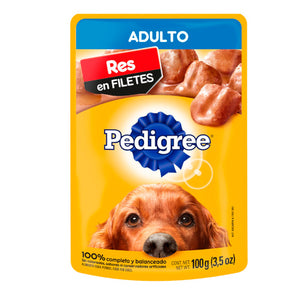 PEDIGREE POUCH ADULTO RES 100 GR X 30