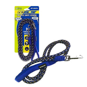 Pet Sport Triple Safe 4 Safety Leash - Blue