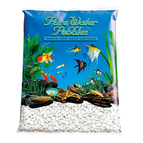 PURE WATER PEBBLES PIEDRAS SNOW WHITE / BLANCA 25 LBS / 11.4 KG 70011