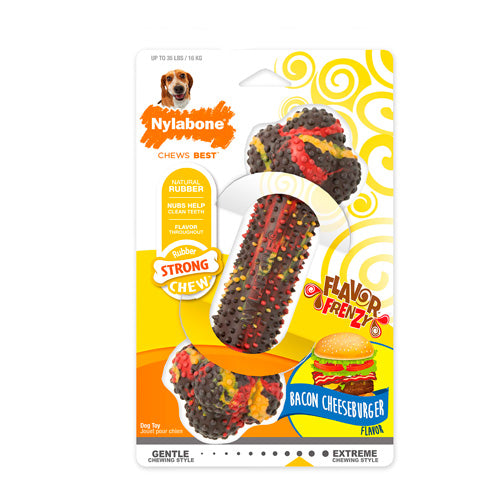 NYLABONE HUESO ROJO AMARILLO MARRÓN FLAVOR FRENZY BACON