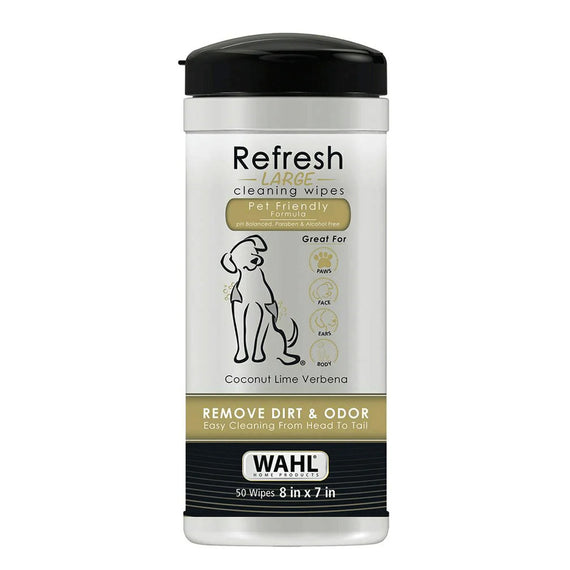 WAHL WIPES REFRESH LARGE COCONUT LIME VERBENA 50 WIPES 820017