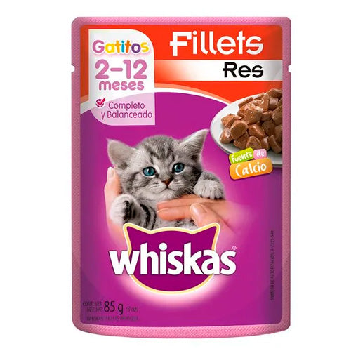 WHISKAS POUCH GATITOS RES 85 GR X 24